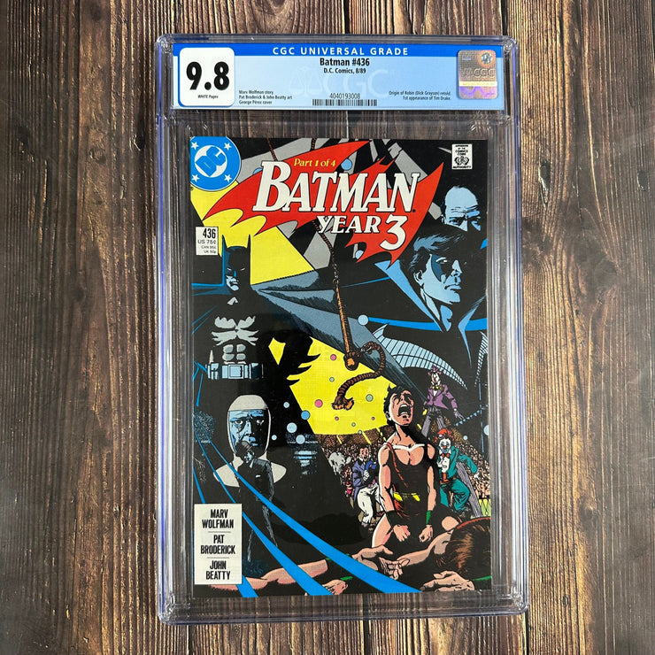 Bry's Comics Batman #436 CGC 9.8 WP  1st appearance of Tim Drake (later becomes Robin)
