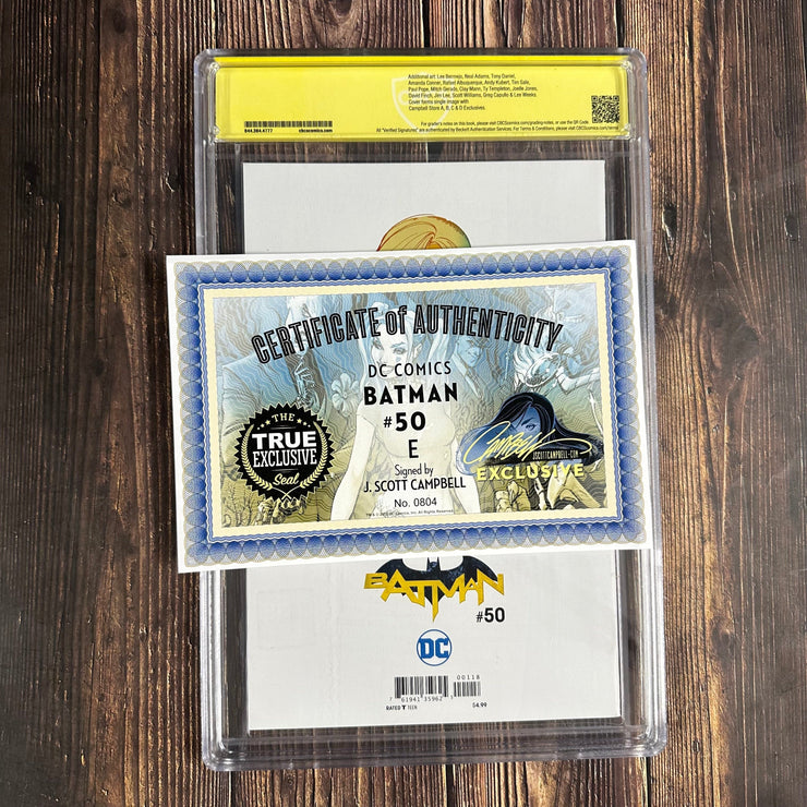 Bry's Comics Batman #50 CBCS 9.6/9.8 SS 5 Slab Connecting Set J Scott Campbell