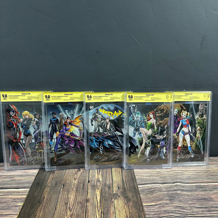 Bry's Comics Batman #50 CBCS 9.6/9.8 SS 5 Slab Connecting Set J Scott Campbell