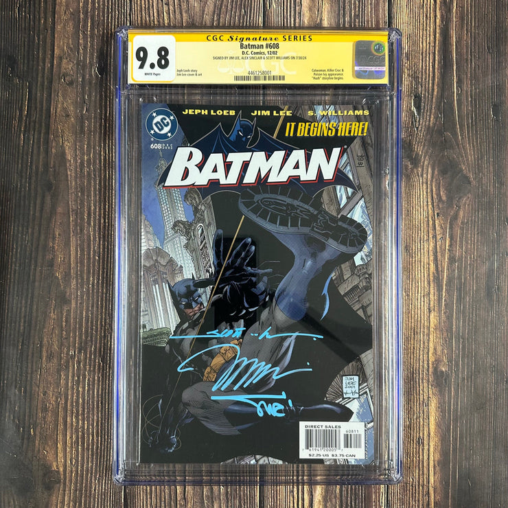 Bry's Comics Batman #608 CGC 9.8 WP SS Signed by Jim Lee, Scott Williams & Alex Sinclair, Cover by Jim Lee
