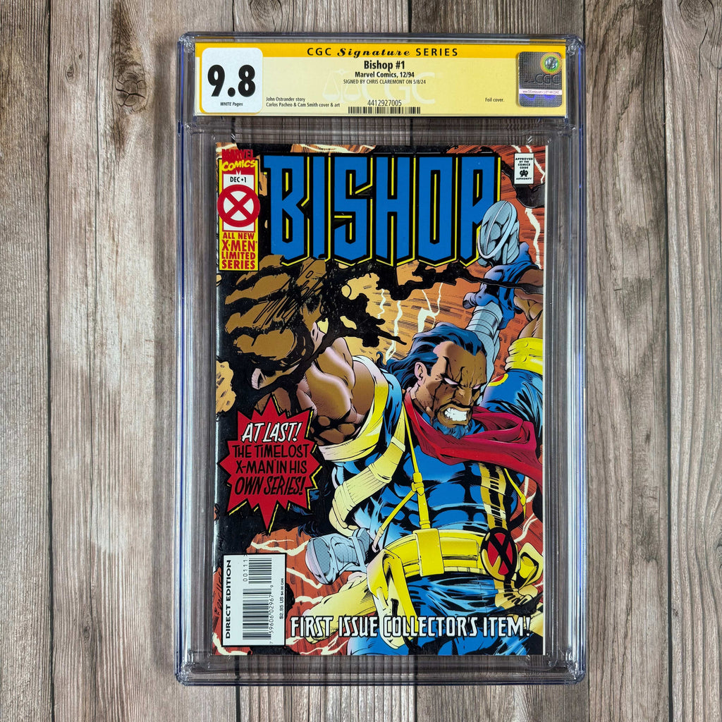Bry's Comics Bishop #1 CGC 9.8 WP SS Signed by Chris Claremont 1st appearance of Mountjoy, 1st solo series featuring Bishop (cert:7005)