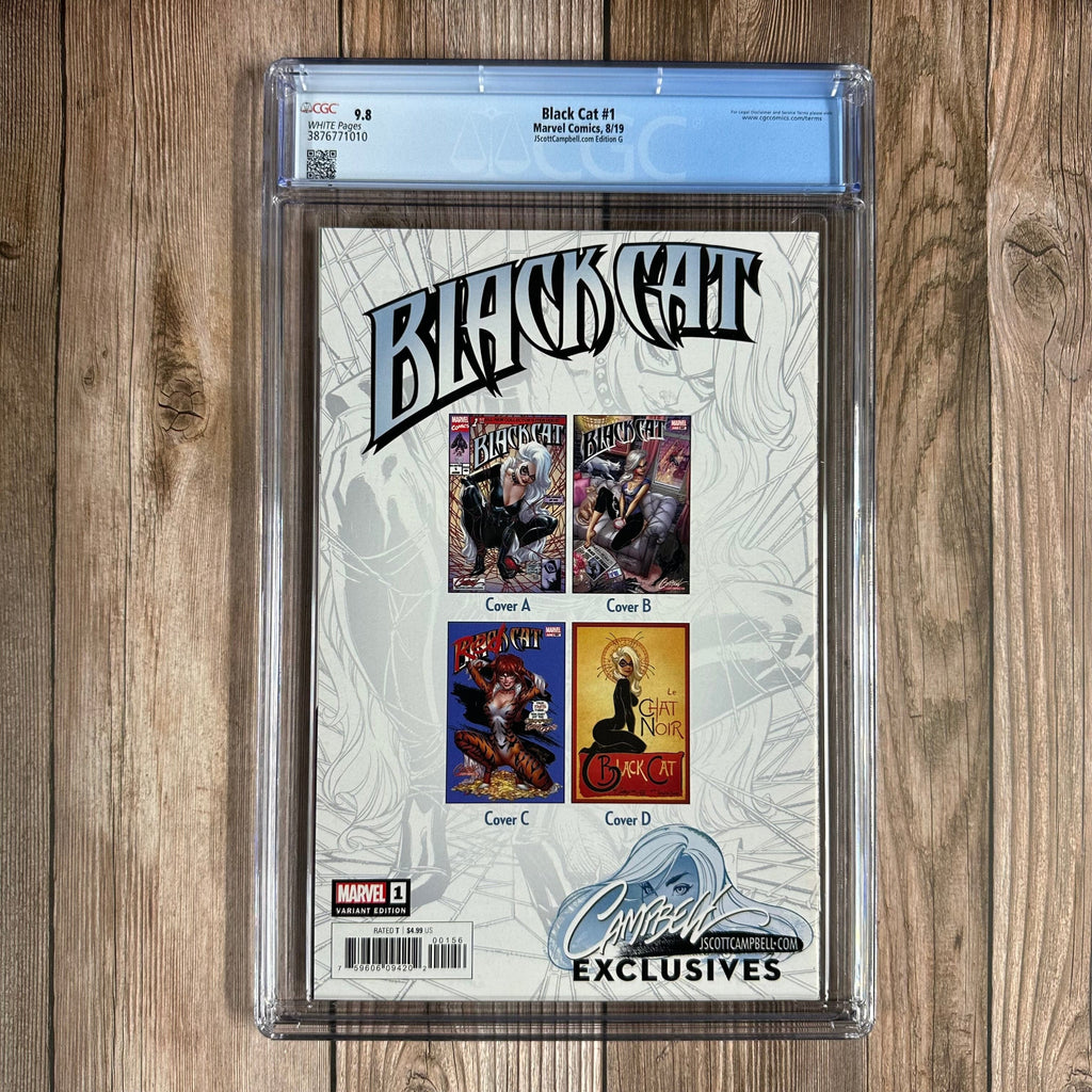 Bry's Comics Black Cat #1 CGC 9.8 WP JScottCampbeII.com Edition G, cover by J. Scott Campbell