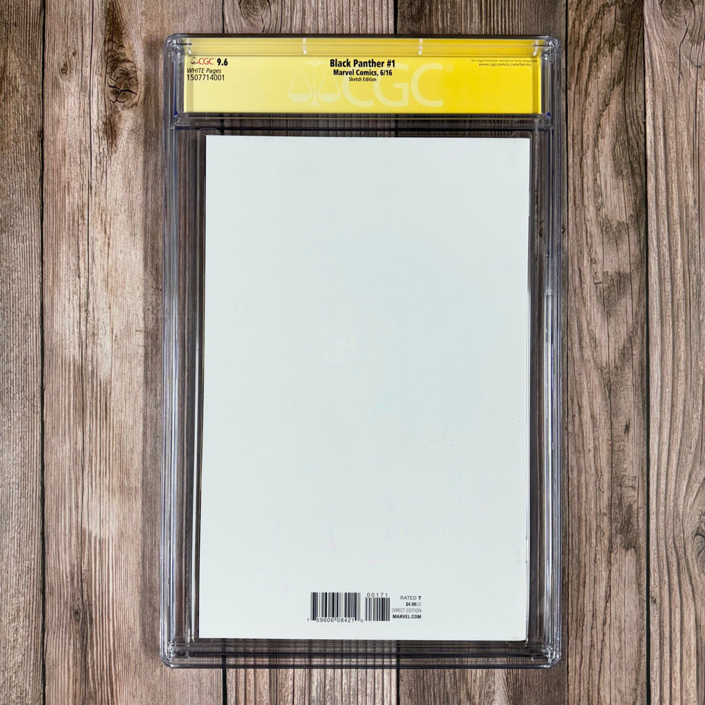 Bry's Comics Black Panther #1 CGC 9.6 WP SS Signed & Sketched by Neal Adams Sketch Edition, Partial Blank Cover, 1st comic work of Ta-Nehisi Coates