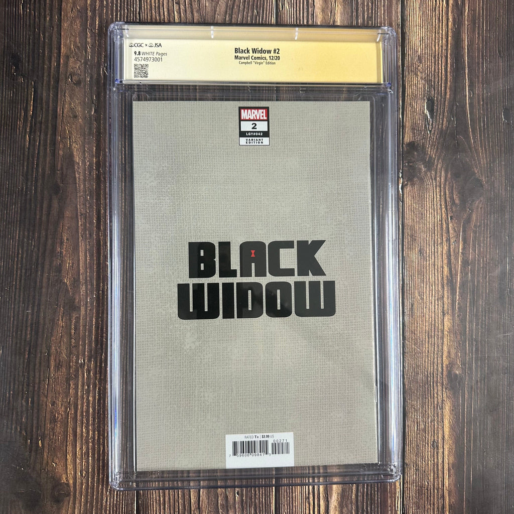 Bry's Comics Black Widow #2 CGC 9.8 WP 1:500 Campbell “Virgin” Edition Cover by J. Scott Campbell , Authenticated Autograph of  J. Scott Campbell (COA No.019)