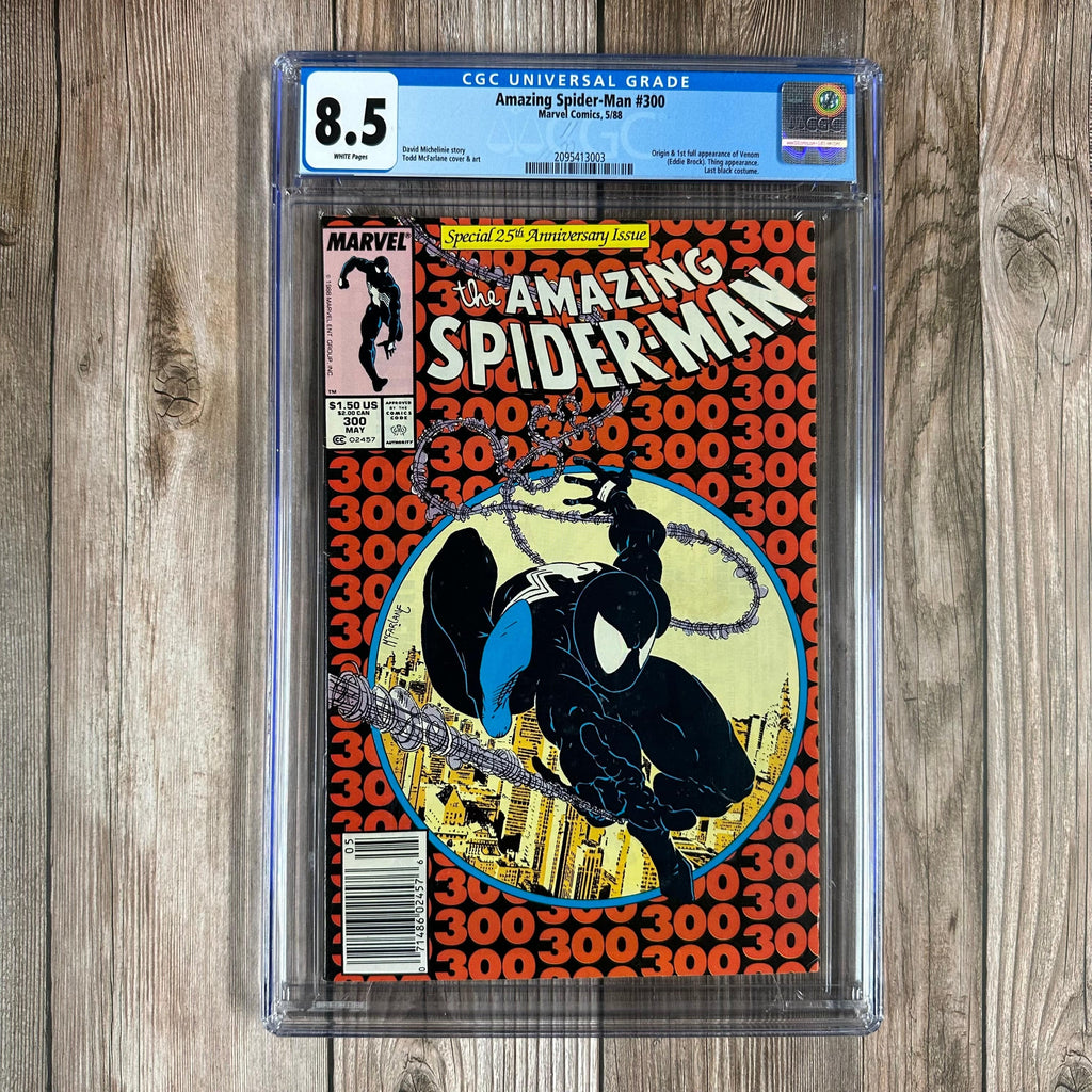 Bry's Comics *BOX1 Amazing Spider-Man #300 CGC 8.5 WP ICONIC Cover by Todd McFarlane, 1st full appearance of Venom, NEWSSTAND EDITION *