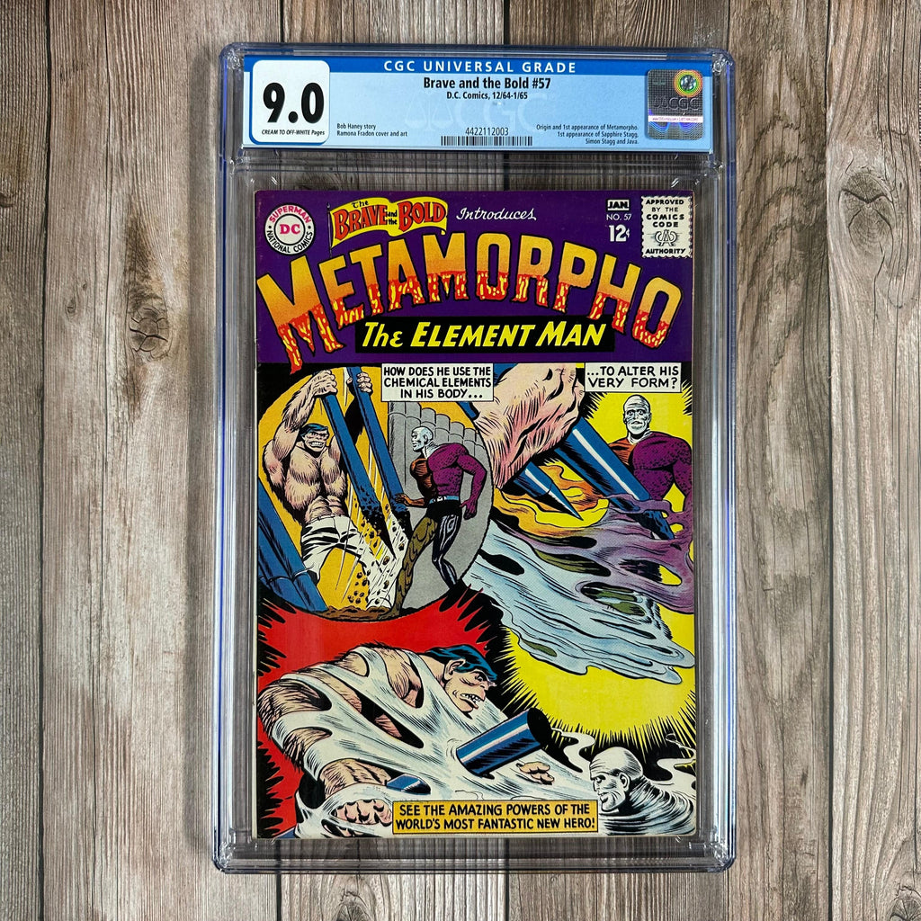 Bry's Comics *BOX1 Brave and the Bold #57 CGC 9.0 1st appearance and origin of Metamorpho, Simon Stagg, Java and Sapphire Stagg