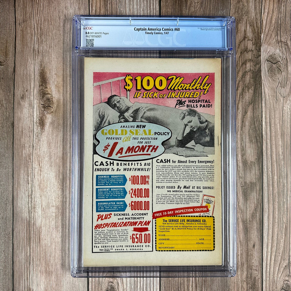Bry's Comics *BOX1 Captain America Comics #60 CGC 8.0 1st appearance of the Human Fly