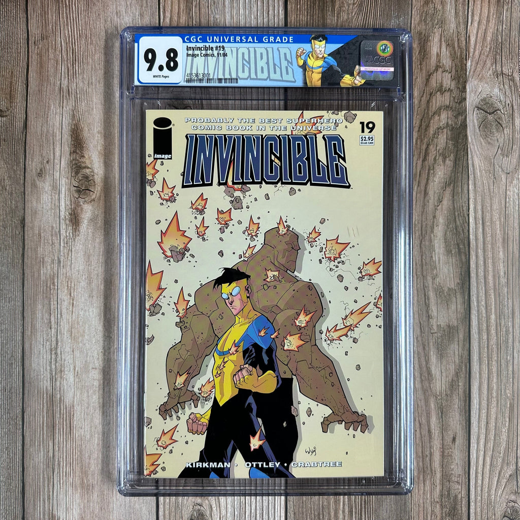 Bry's Comics *BOX1 Invincible #19 CGC 9.8 WP Custom Label, 1st appearance of Battle Beast, Magnattack, Magmaniac & Tether Tyrant,  LOW PRINT RUN