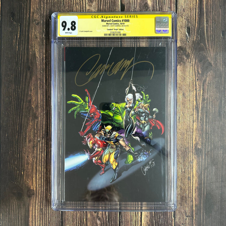 Bry's Comics BOX1-  Marvel Comics #1000 CGC 9.8 WP, Signature Series, Signed by J.Scott Campbell !