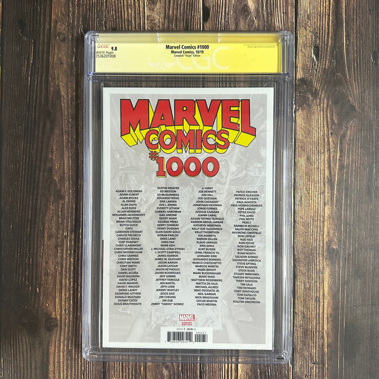 Bry's Comics BOX1-  Marvel Comics #1000 CGC 9.8 WP, Signature Series, Signed by J.Scott Campbell !