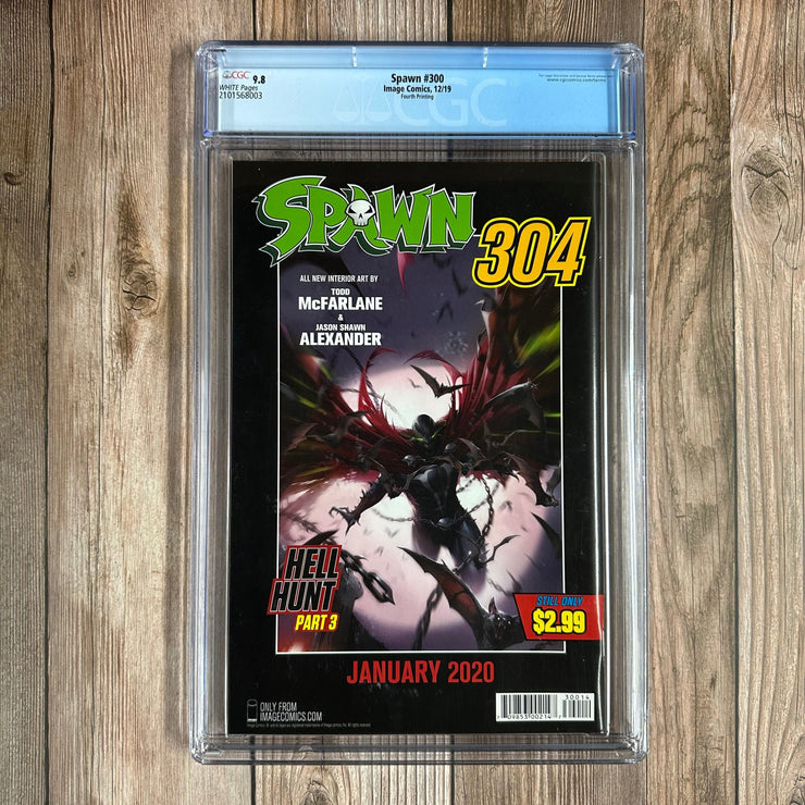Bry's Comics *BOX1 Spawn #300 CGC 9.8 WP Fourth printing, 1st Cameo She-Spawn, Reaper Debut, Cover art inspired by The Amazing Spider-Man #300
