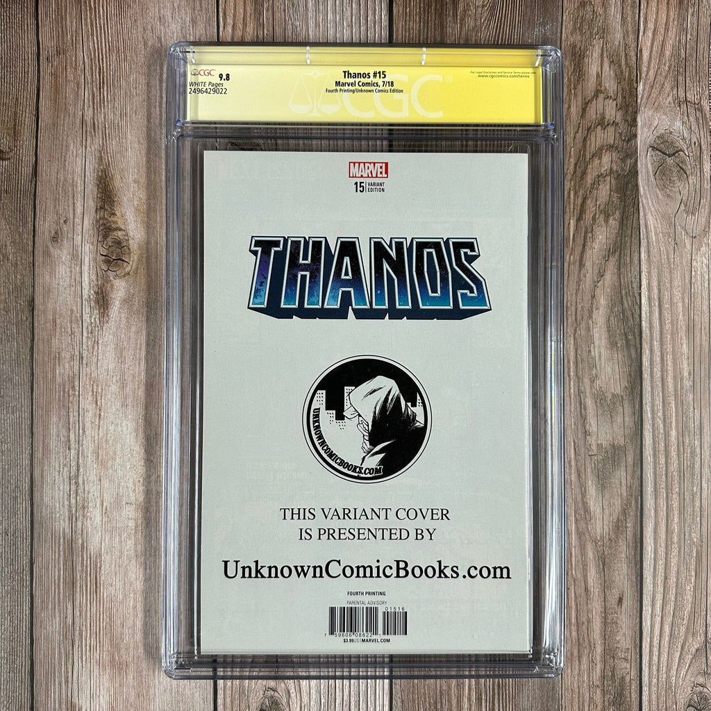 Bry's Comics *BOX1 Thanos #15 CGC 9.8 WP SS Signed by Donny Cates, Variant fourth printing cover art by Geoff Shaw