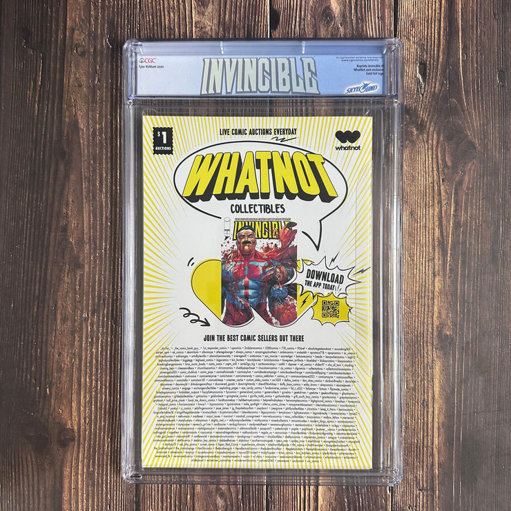 Bry's Comics BOX2- Invincible #1 CGC 9.8 WP, Whatnot Exclusive Gold Edition, Variant cover art by Tyler Kirkham !