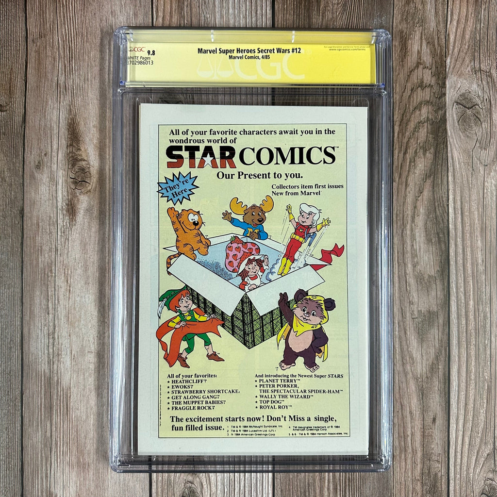 Bry's Comics *BOX2 Marvel Super Heroes Secret Wars #12 CGC 9.8 WP SS Signed by John Beatty, Jim Shooter & Michael Zeck Final issue of series, She-Hulk joins The Fantastic Four, NEWSSTAND EDITION (cert:6013)