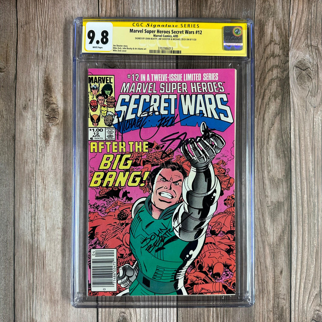 Bry's Comics *BOX2 Marvel Super Heroes Secret Wars #12 CGC 9.8 WP SS Signed by John Beatty, Jim Shooter & Michael Zeck Final issue of series, She-Hulk joins The Fantastic Four, NEWSSTAND EDITION (cert:6013)