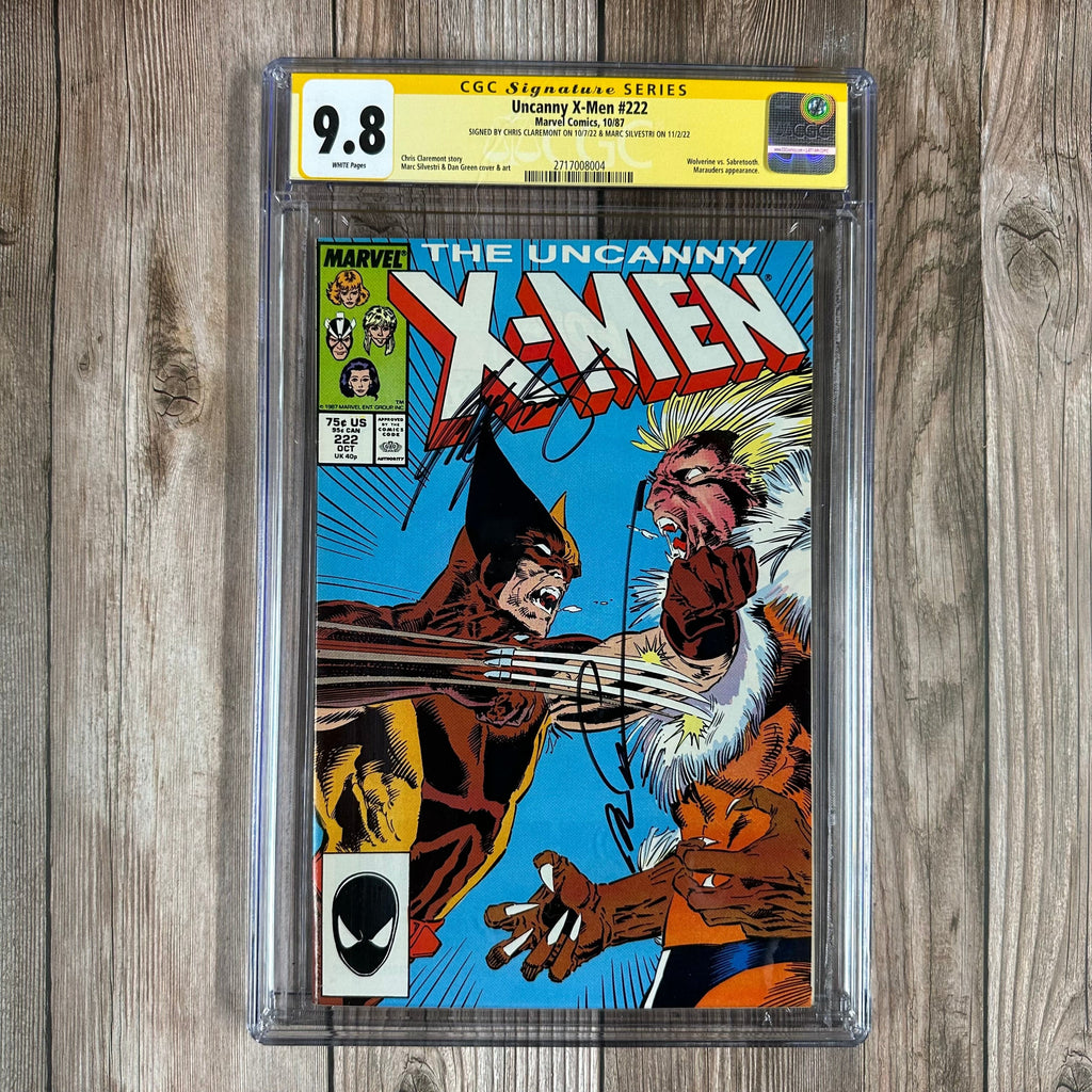 Bry's Comics *BOX2 Uncanny X-Men #222 CGC 9.8 WP SS Signed by Chris Claremont & Marc Silvestri, Classic battle of the X-Men versus the Marauders (cert:8004)