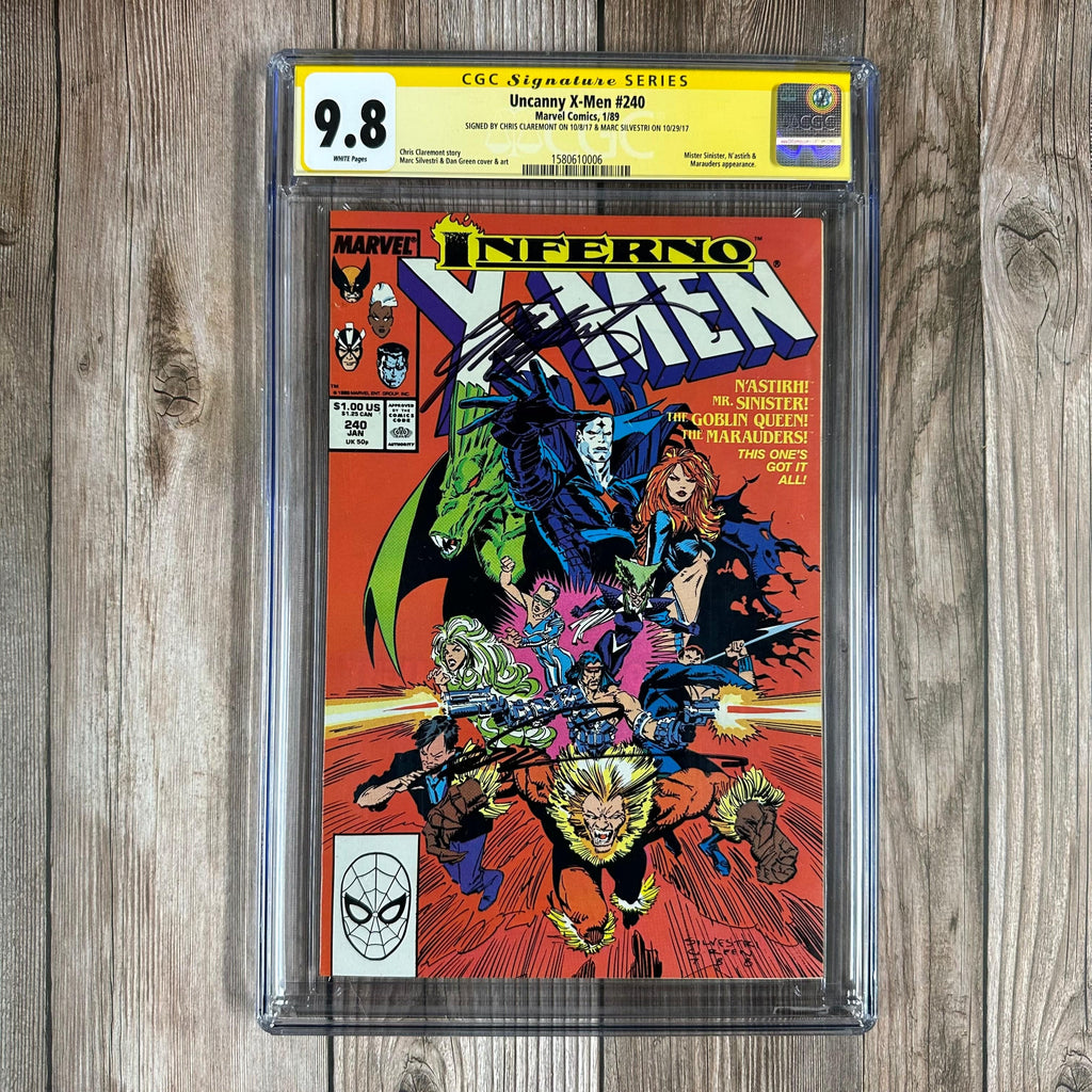 Bry's Comics *BOX2 Uncanny X-Men #240 CGC 9.8 WP SS Signed by Chris Claremont & Marc Silvestri, Marc Silvestri Cover Art (Cert: 006)