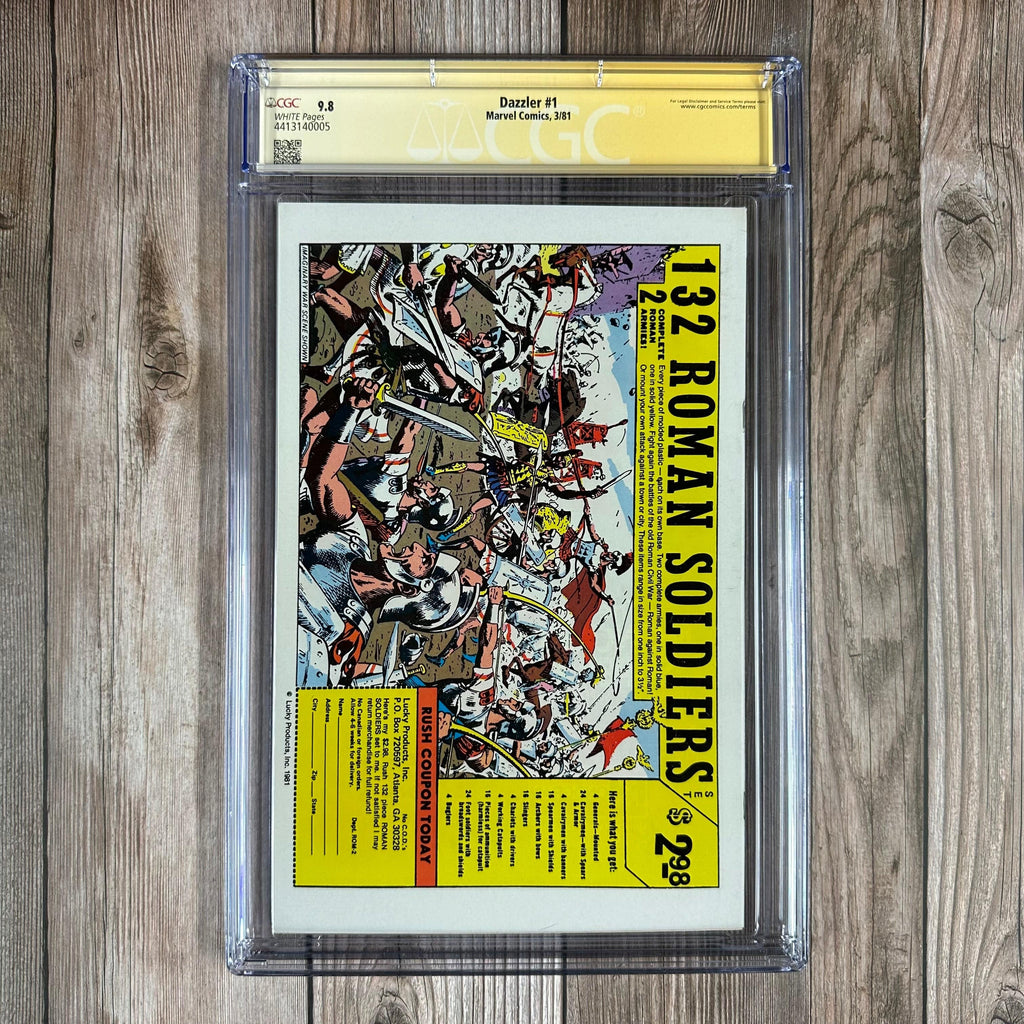Bry's Comics *BOX3 Dazzler #1 CGC 9.8 WP SS Signed by Simonson, Romita Jr, Claremont, Miller, Oliver, Orzechowski, Rubinstein & Thomas (cert:0005)