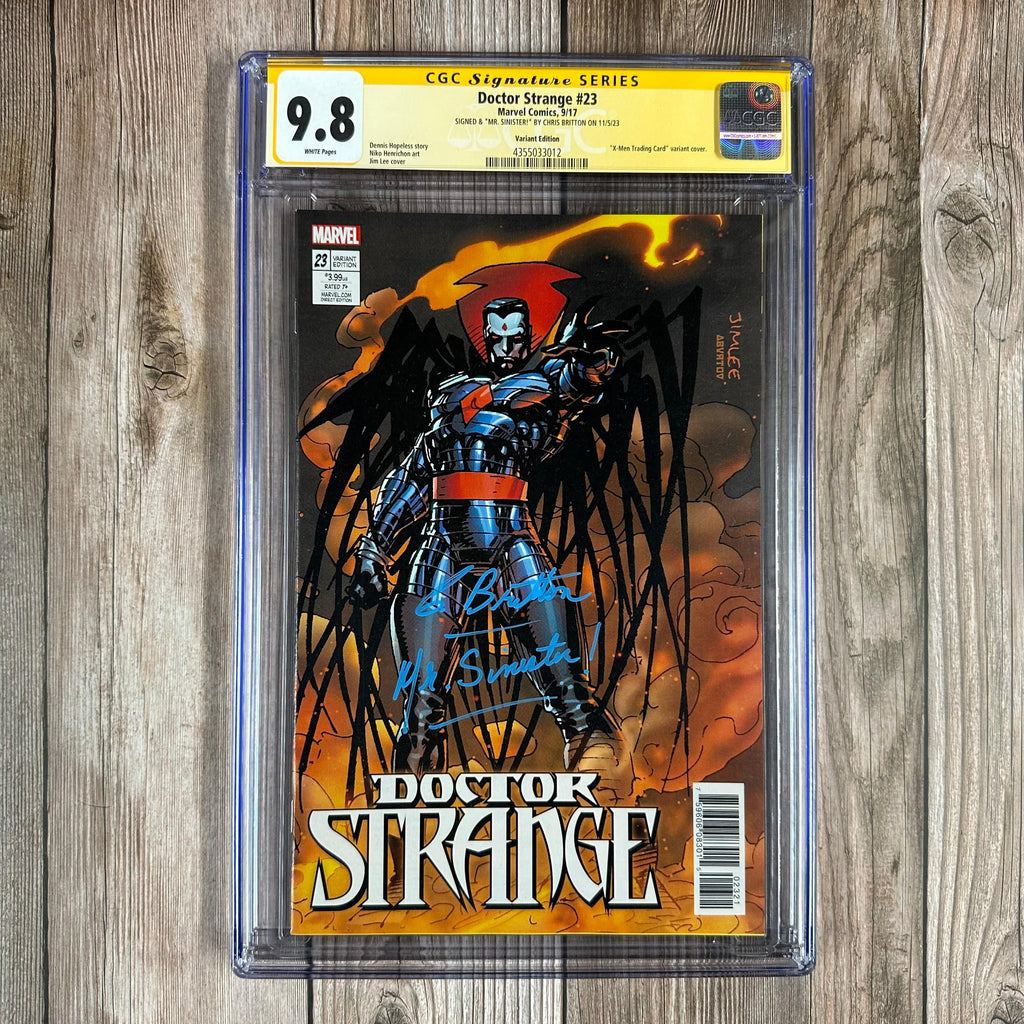 Bry's Comics *BOX3 Doctor Strange #23 CGC 9.8 WP Signature Series – Signed "Mr. Sinister!" by Chris Britton, Jim Lee X-Men Trading Card Variant (cert:3012)