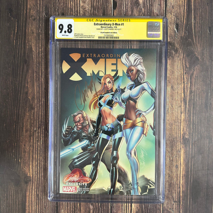 Bry's Comics BOX3-Extraordinary X-Men #1 CGC 9.8 WP, Signature Series,  Signed By Scott Campbell !