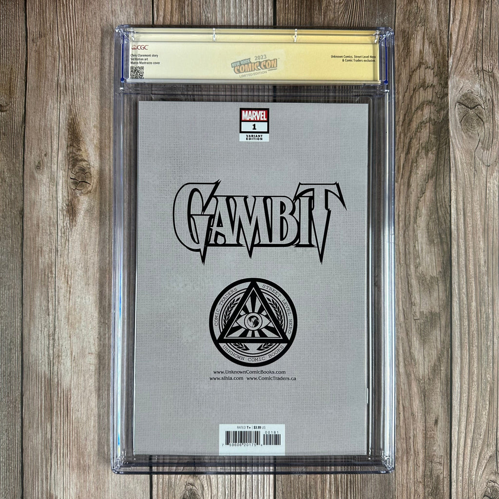 Bry's Comics *BOX3 Gambit #1 CGC 9.8 WP Custom Label, SS Signed by Chris Claremont, Mastrazzo "Virgin" Edition (cert:0001) *