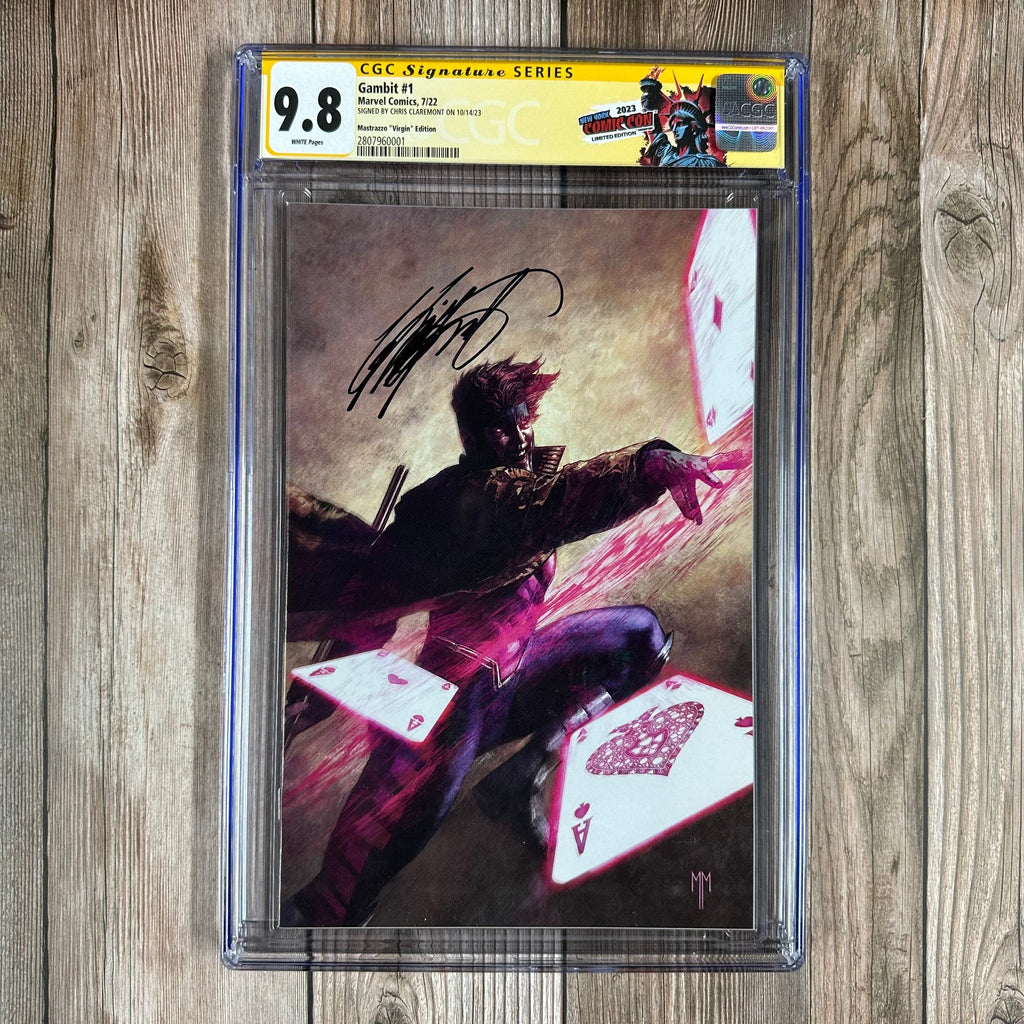 Bry's Comics *BOX3 Gambit #1 CGC 9.8 WP Custom Label, SS Signed by Chris Claremont, Mastrazzo "Virgin" Edition (cert:0001) *