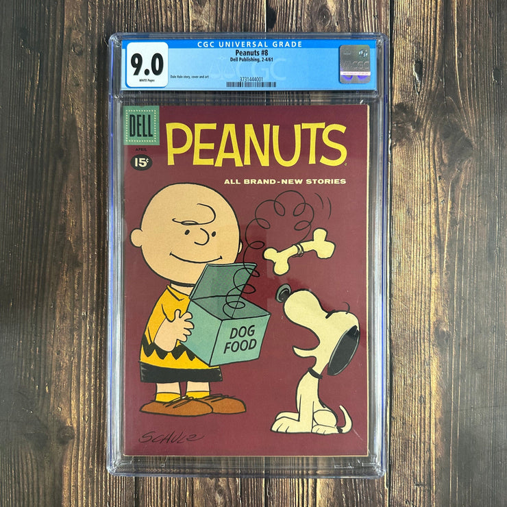 Bry's Comics BOX5- Peanuts #8 CGC 9.0 WP, Story and Cover by Dale Hale  !