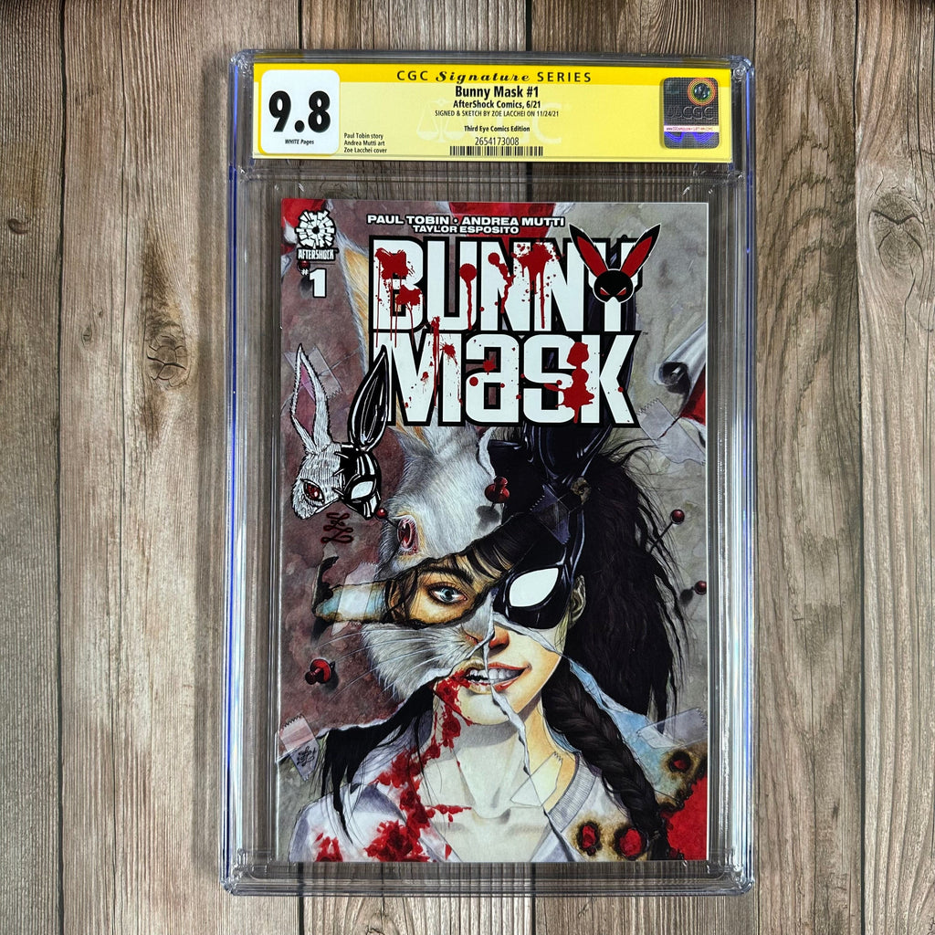 Bry's Comics Bunny Mask #1 CGC 9.8 SS WP Third Eye Comics Edition Signed by Zoe Lacchei (Cert: 3008)