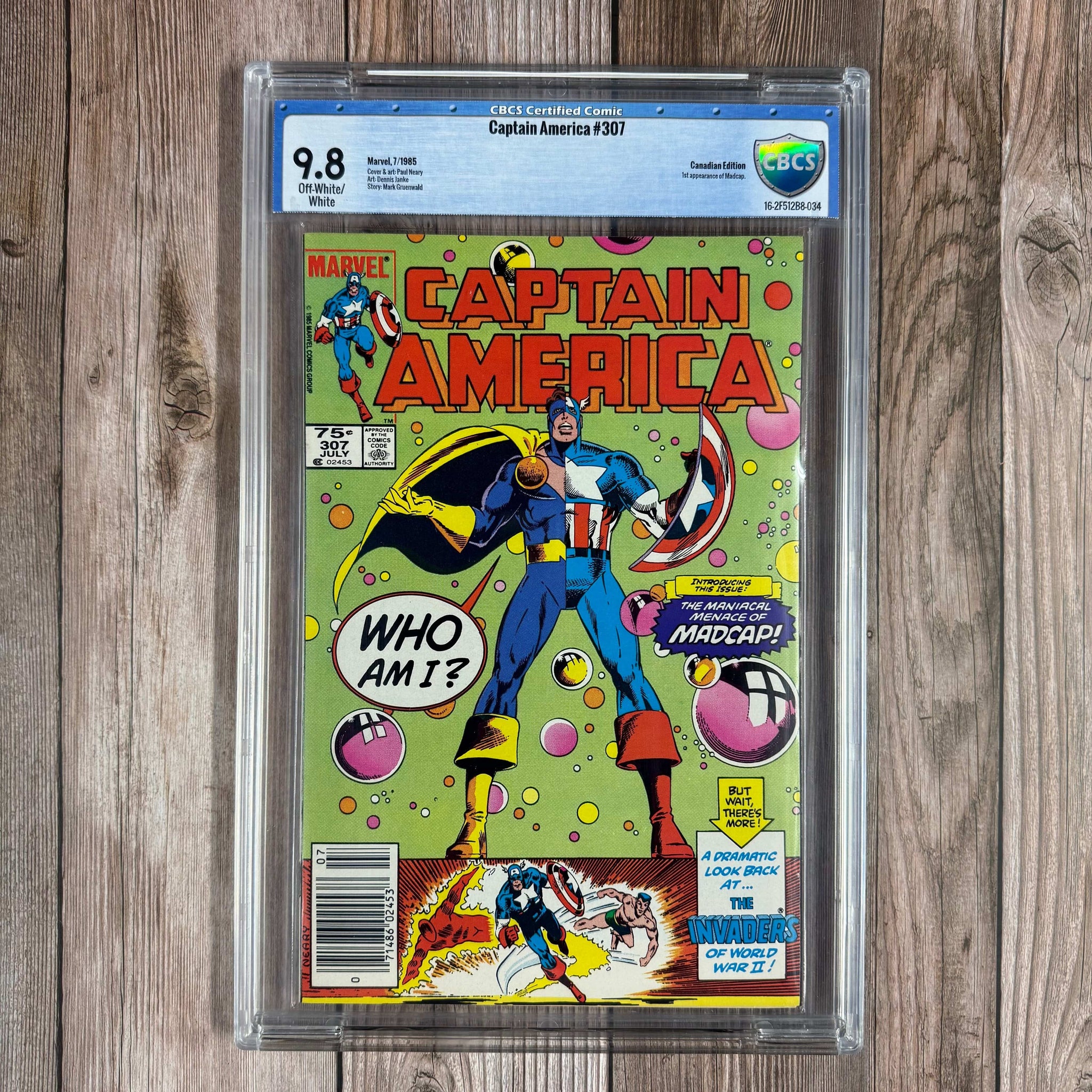 Captain America #307 CBCS 9.8 Old Label, 1st appearance of Madcap