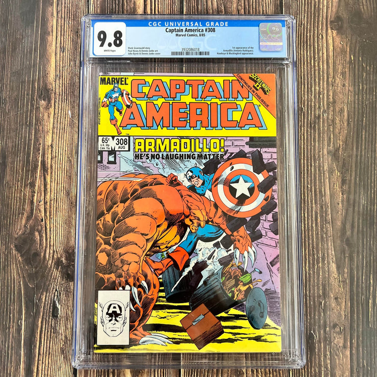 Bry's Comics Captain America #308 CGC 9.8 WP, 1st appearance of Armadillo
