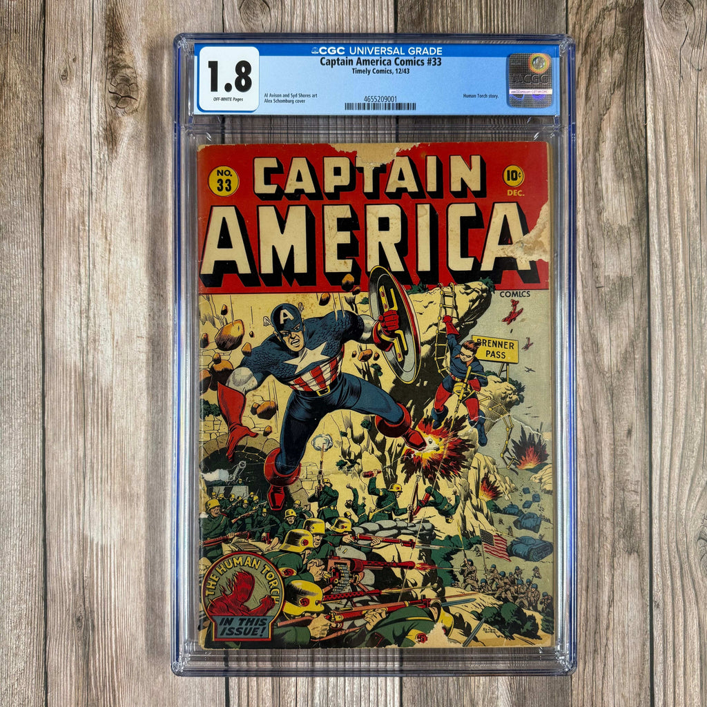 Bry's Comics Captain America Comics #33 CGC 1.8 Alex Schomburg Cover Art
