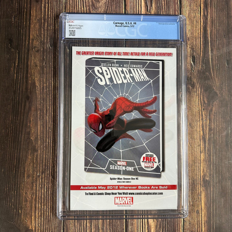 Bry's Comics Carnage USA #4 CGC 9.8 WP Cool Clayton Crain Cover Low Print