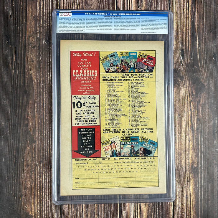 Bry's Comics *  Classics Illustrated #43 CGC 8.5 Referenced in Seduction of the Innocent, led to establishing the Comics Code Authority