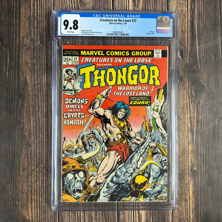 Bry's Comics *  Creatures on the Loose #27 CGC 9.8 WP Bondage Cover by Vicente Alcazar