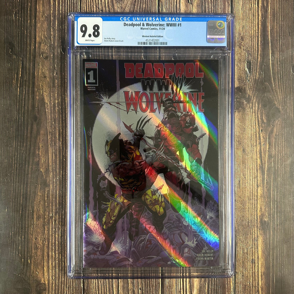 Bry's Comics Deadpool / Wolverine: WW III #1 CGC 9.8 WP Whatnot Holofoil Prism Variant Cover by Adam Kubert , 1st cameo appearance of Delta