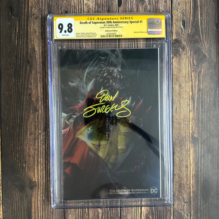 Bry's Comics Death of Superman 30th Anniversary Special #1 CGC 9.8 WP, Signature Series, Signed by Dan Jurgens