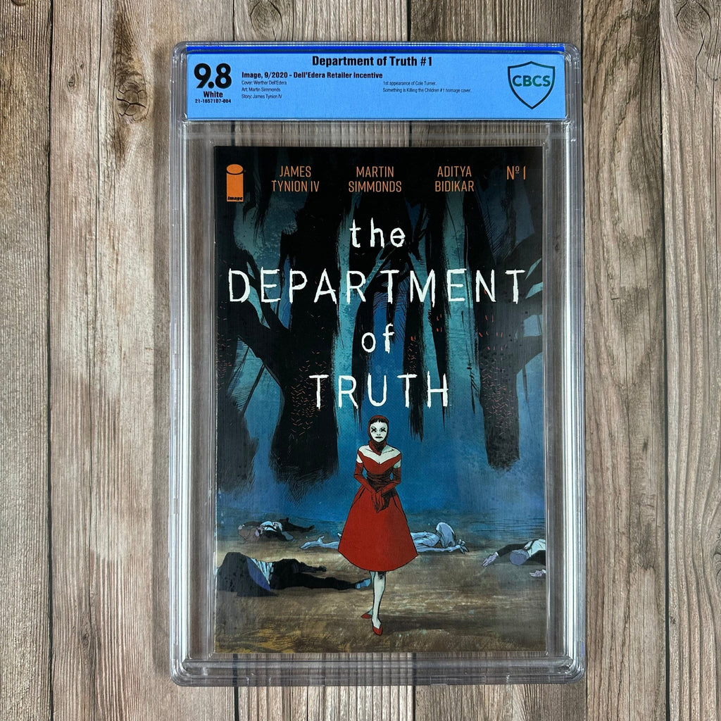 Bry's Comics Department of Truth #1 CBCS 9.8 WP 1:100 Retailer Incentive Variant Cover by Werther Dell'Edera, 1st appearance 0/ Cole Turner., Something is Killing the Children #1 homage