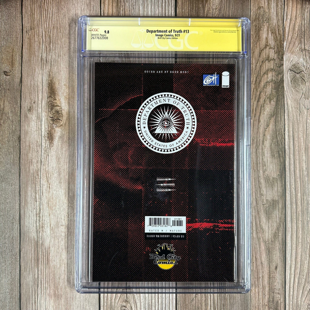 Bry's Comics Department of Truth #13 CGC 9.8 WP SS Signed by Greg Horn, Bird City Comics Edition, Cover by Ricardo Drumond (Cert: 2008)