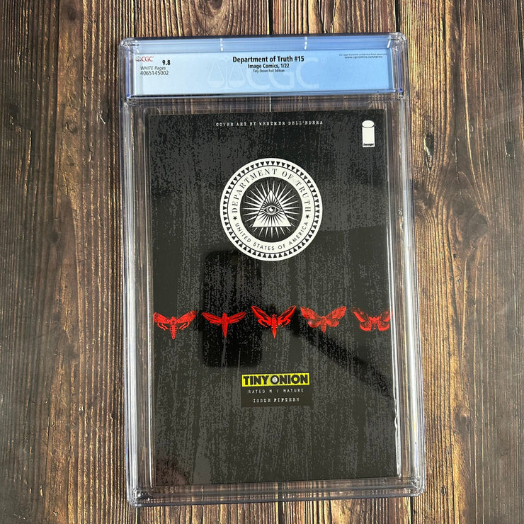 Bry's Comics Department of Truth #15 CGC 9.8 WP Tiny Onion Virgin Foil Edition Something is killing the children #1 cover swap