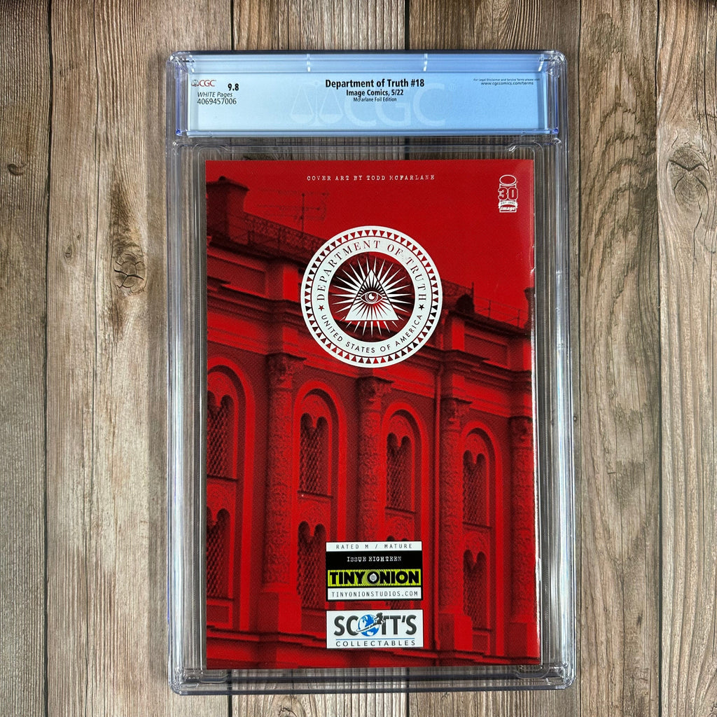 Bry's Comics Department of Truth #18 CGC 9.8 WP McFarlane Foil Edition, Cover by Todd McFarlane
