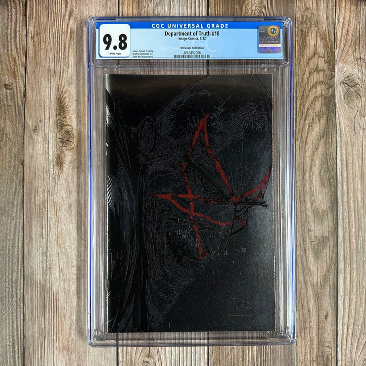 Bry's Comics Department of Truth #18 CGC 9.8 WP McFarlane Foil Edition, Cover by Todd McFarlane