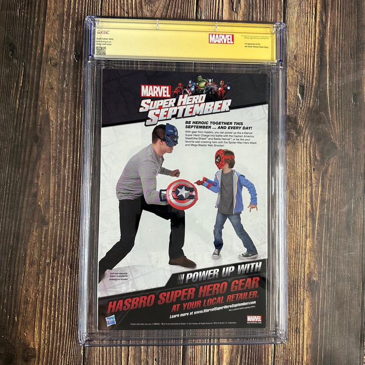 Bry's Comics Edge of Spider-Verse #2 CGC 9.4 WP Custom Label (1:25 Greg Land Variant) SS Signed by Greg Land, 1st Appearance of Spider-Gwen and Em Jay Watson