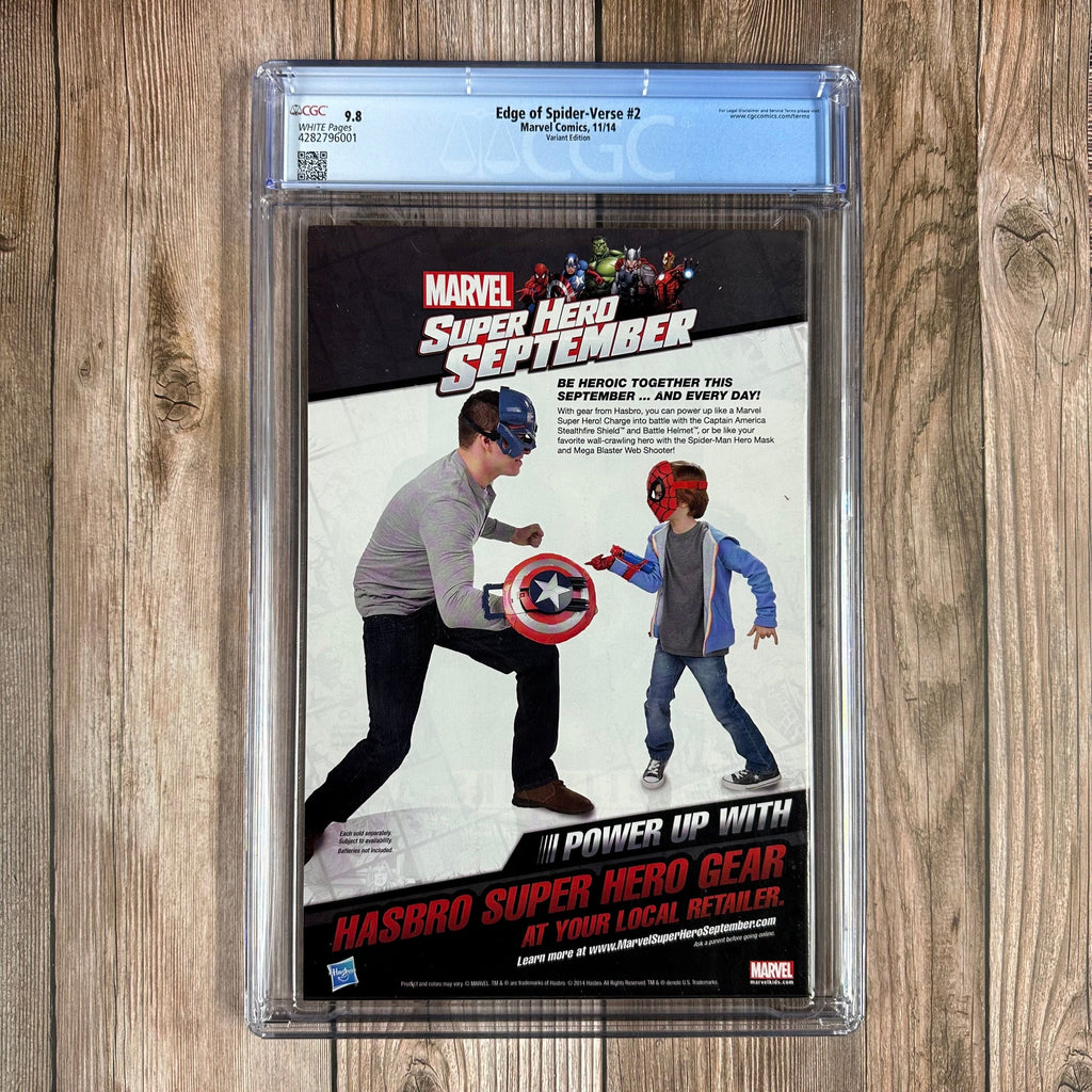 Bry's Comics Edge of Spider-Verse #2 CGC 9.8 WP 1:25 Variant by Greg Land, 1st appearance of Spider-Gwen, 1st appearance of Em Jay Watson (Earth-65), 1st team appearance of the Mary Janes (Cert: 6001)