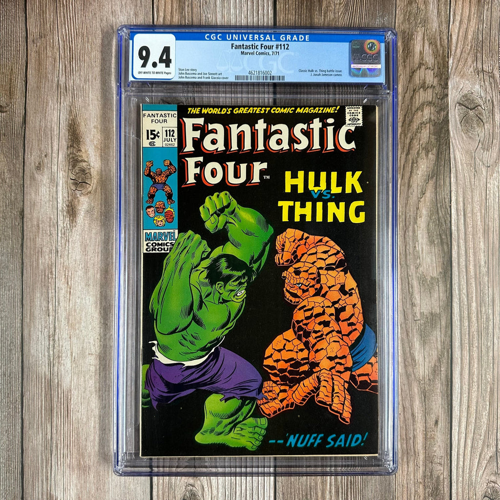 Bry's Comics Fantastic Four #112 CGC 9.4 Iconic cover art by John Buscema, Classic battle of the Hulk vs the Thing