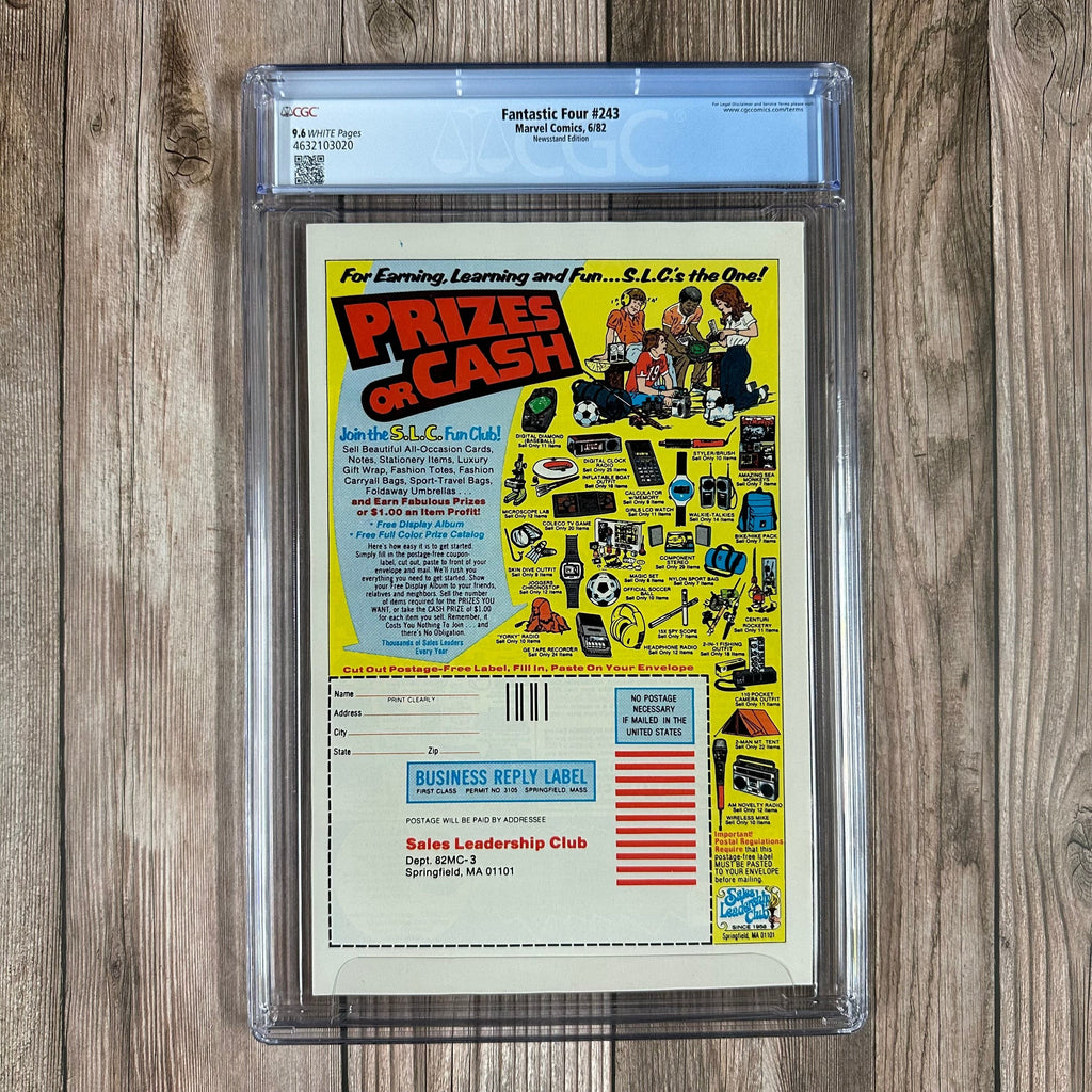 Bry's Comics Fantastic Four #243 CGC 9.6 WP ICONIC Cover Art by John Byrne, Writer: John Byrne, NEWSSTAND EDITION