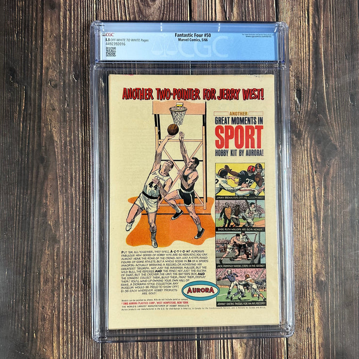 Bry's Comics Fantastic Four #50 CGC 5.5 Iconic cover art by Jack Kirby 3rd Appearance of Silver Surfer, 2nd Appearance of Galactus, 1st Appearance of Wyatt Wingfoot