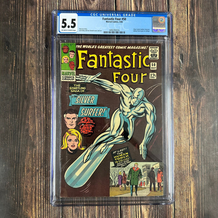 Bry's Comics Fantastic Four #50 CGC 5.5 Iconic cover art by Jack Kirby 3rd Appearance of Silver Surfer, 2nd Appearance of Galactus, 1st Appearance of Wyatt Wingfoot