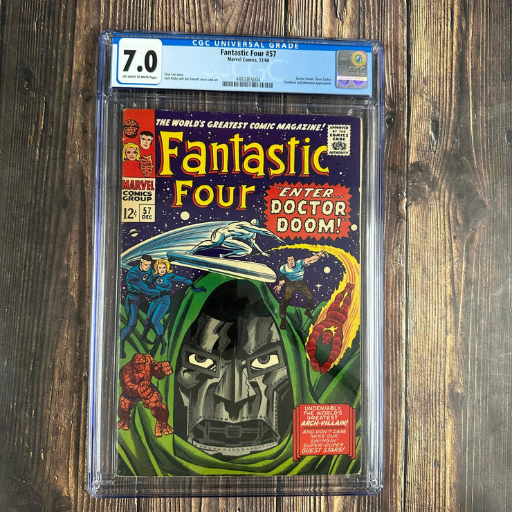 Bry's Comics Fantastic Four #57 CGC 7.0  Iconic cover art by Jack Kirby featuring Doctor Doom