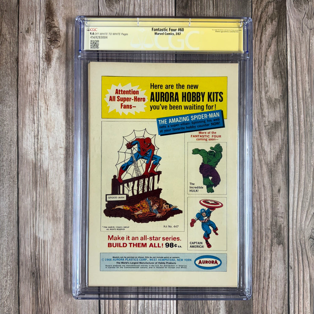 Bry's Comics Fantastic Four #60 CGC 9.4 SS Signed by Joe Sinnott,  Doctor Doom, Silver Surfer & Inhumans appearance, Watcher cameo (cert:3004)