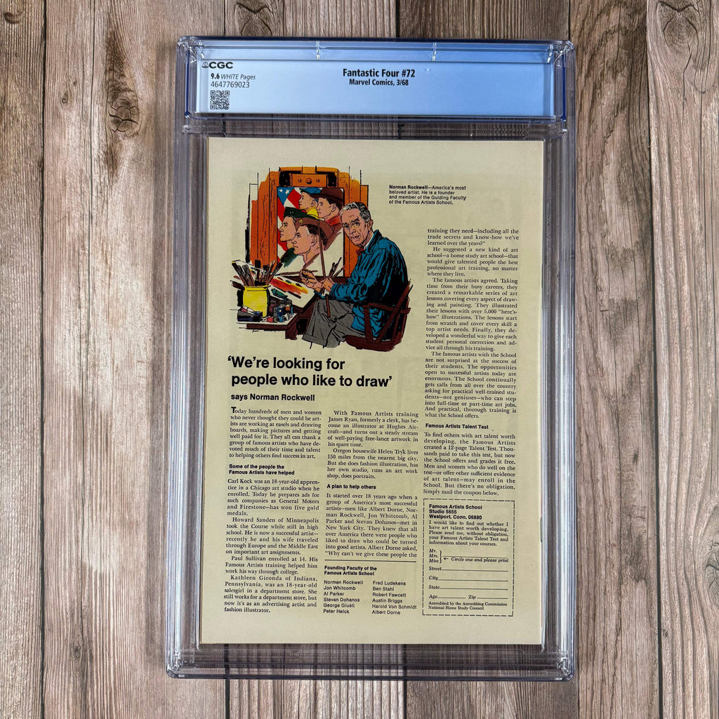 Bry's Comics Fantastic Four #72 CGC 9.6 WP ICONIC cover art by Jack Kirby *Trade Avail.